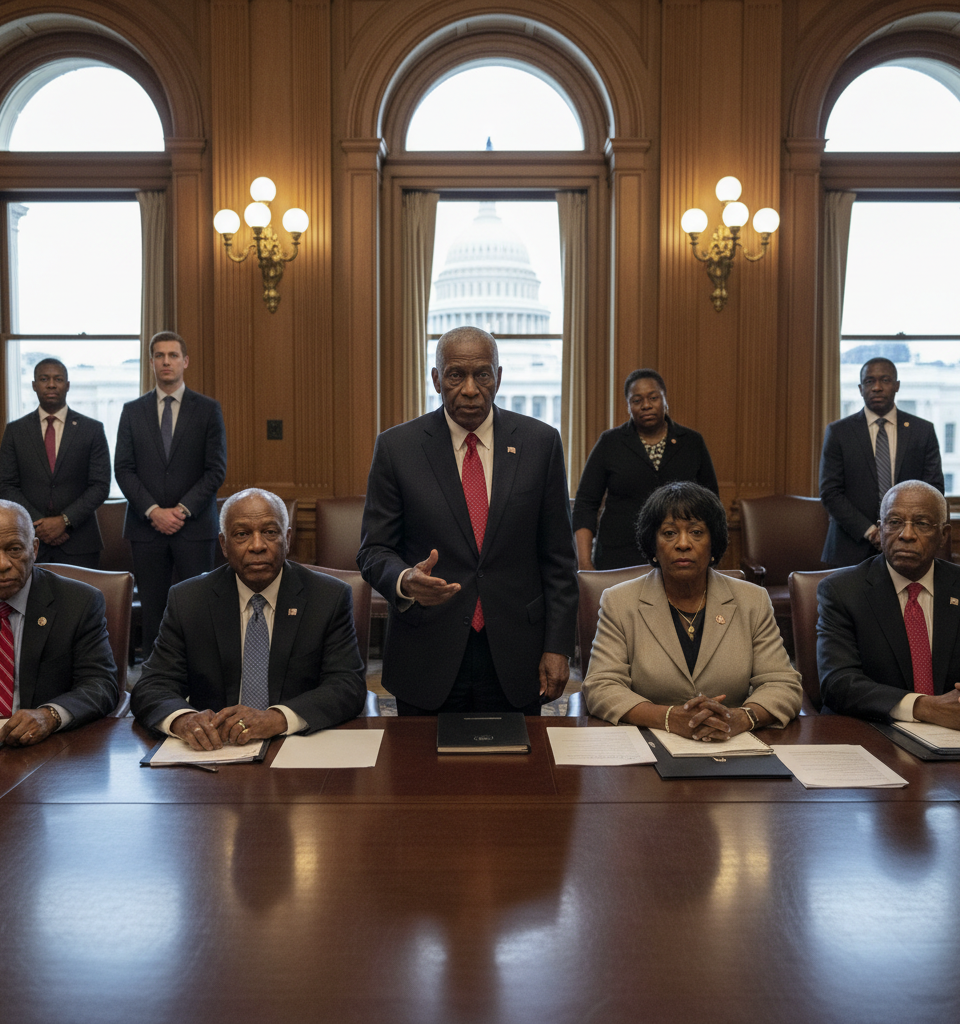 Seasoned Black Democrats Resist Retirement Amidst Calls for Generational Shift in Congress — AI-generated illustration