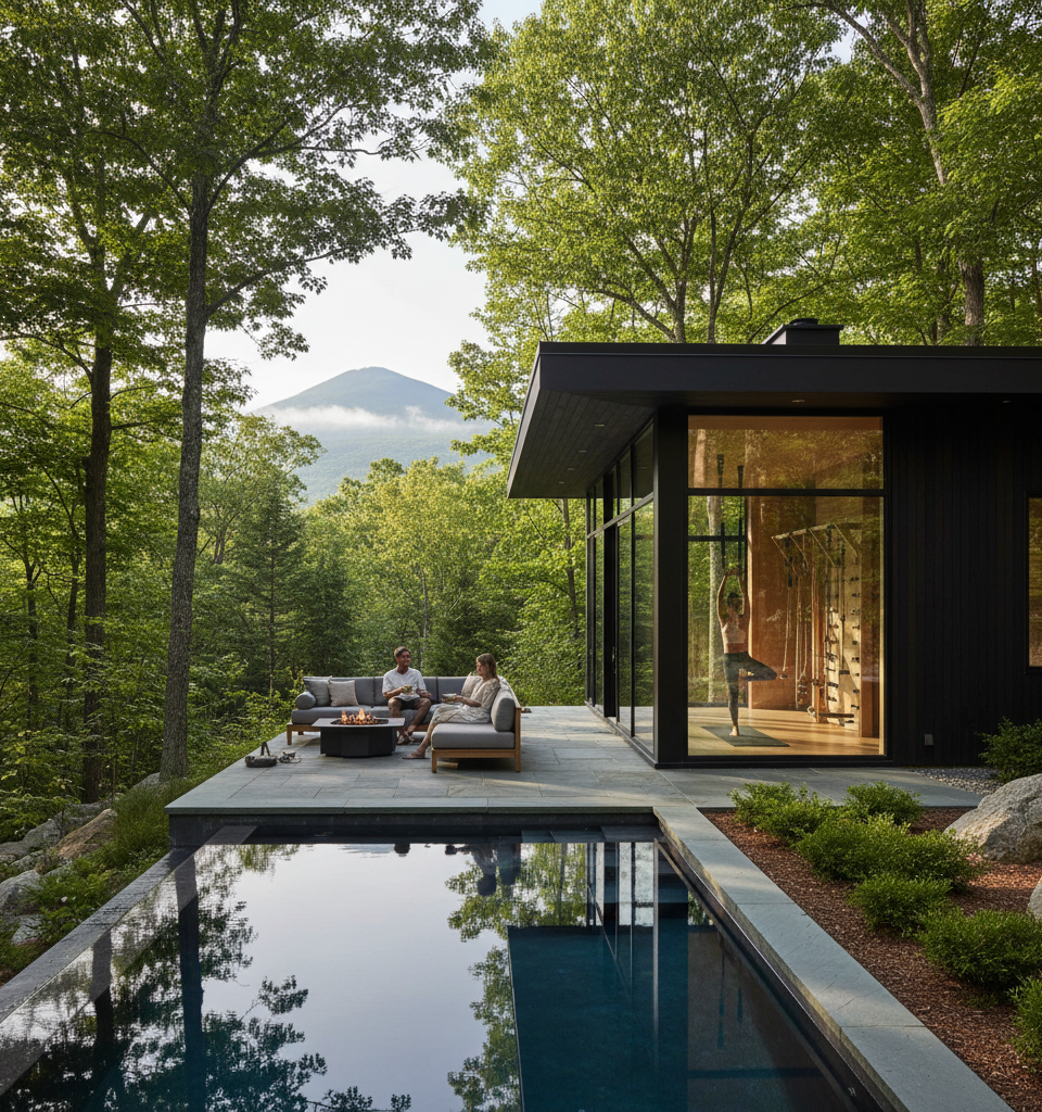 Secluded $1.5M Berkshire Retreat Offers Luxury Escape, Holistic Wellness Near Jiminy Peak — AI-generated illustration