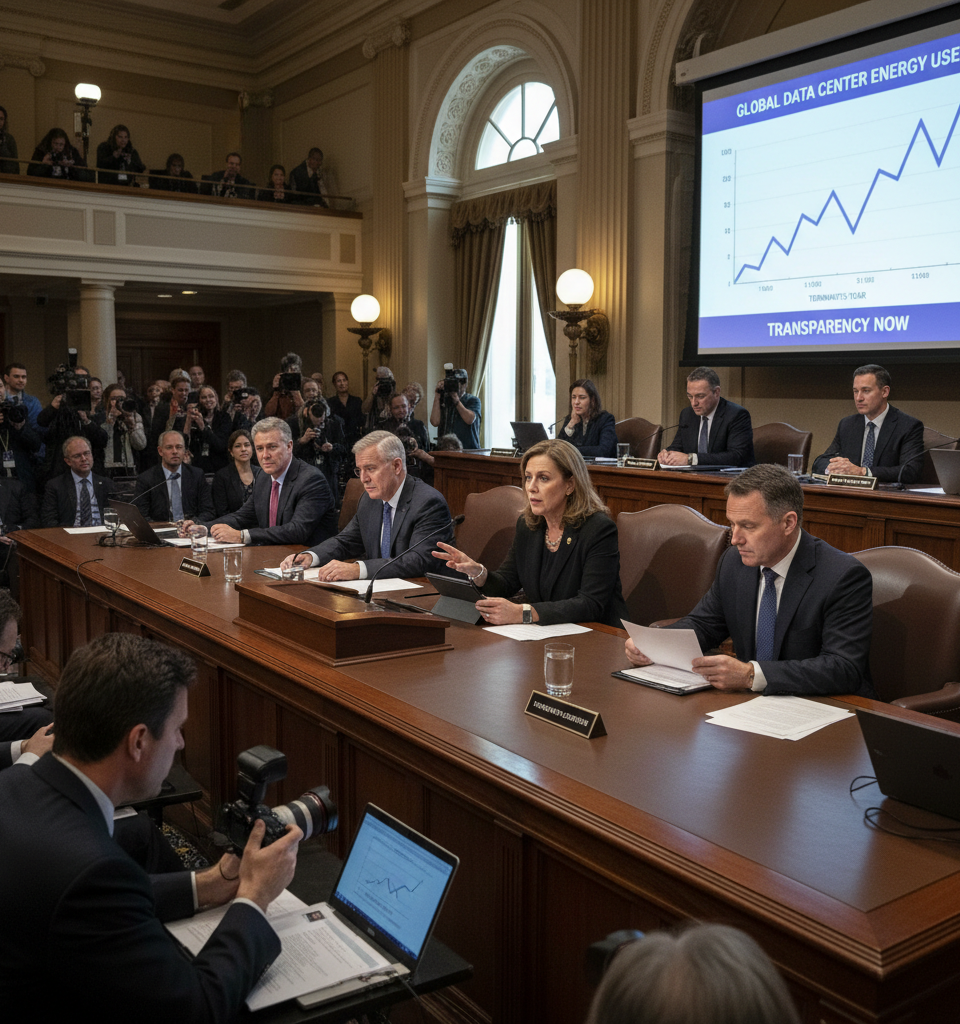 Senators Demand Transparency: Data Center Energy Consumption Under Scrutiny — AI-generated illustration