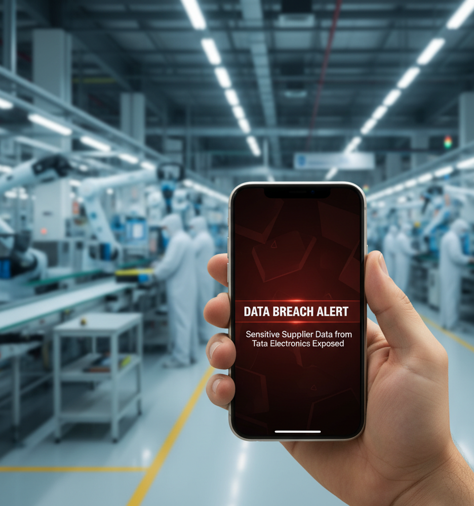 Sensitive iPhone Supplier Data Exposed in Tata Electronics Data Breach — AI-generated illustration