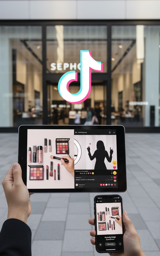 Sephora to Pilot TikTok Shop Integration with Exclusive Monthly Drops — AI-generated illustration