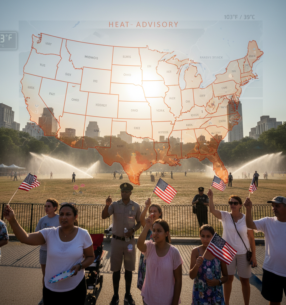 Severe Heatwave Expected Across Midwest and East for Fourth of July Weekend — AI-generated illustration
