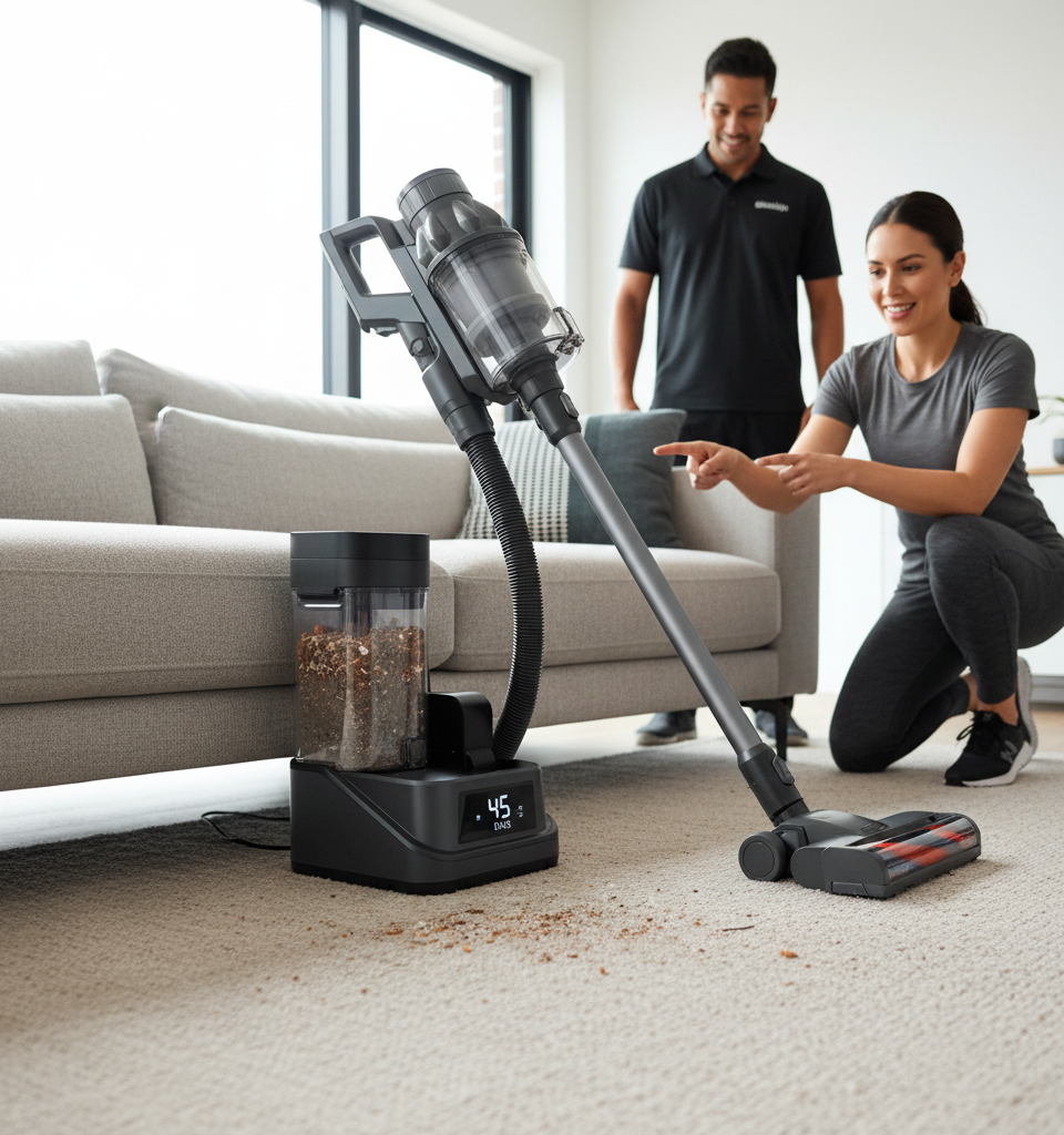 SharkNinja Unleashes Navigator Flex: A $499 Vacuum Redefining Home Cleaning with Auto-Empty Tech and Articulated Design — AI-generated illustration