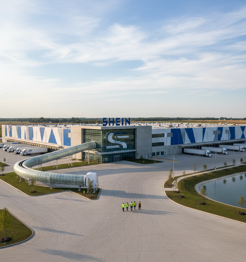 Shein's New Indiana Automated Distribution Center Set to Enhance North American Logistics — AI-generated illustration