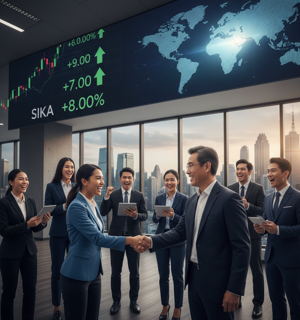 Sika shares jump 8% after Q1 sales beat expectations on Asia strength — AI-generated illustration