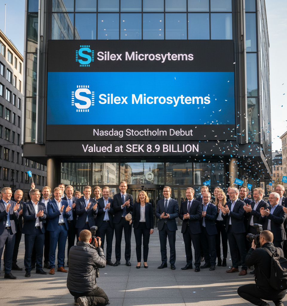 Silex Microsystems Soars on Nasdaq Stockholm Debut, Valued at SEK 8.9 Billion — AI-generated illustration