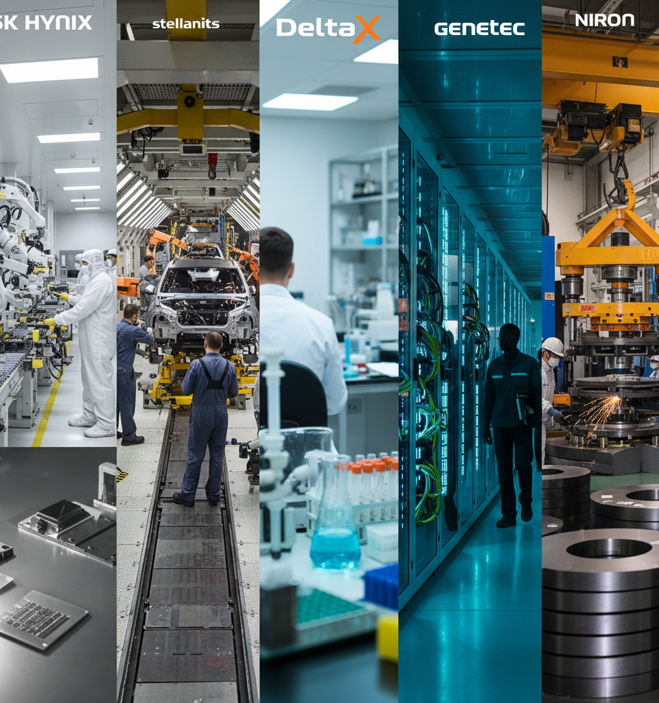 SK Hynix, Stellantis Lead August Manufacturing Investment Surge Across Diverse Sectors — AI-generated illustration
