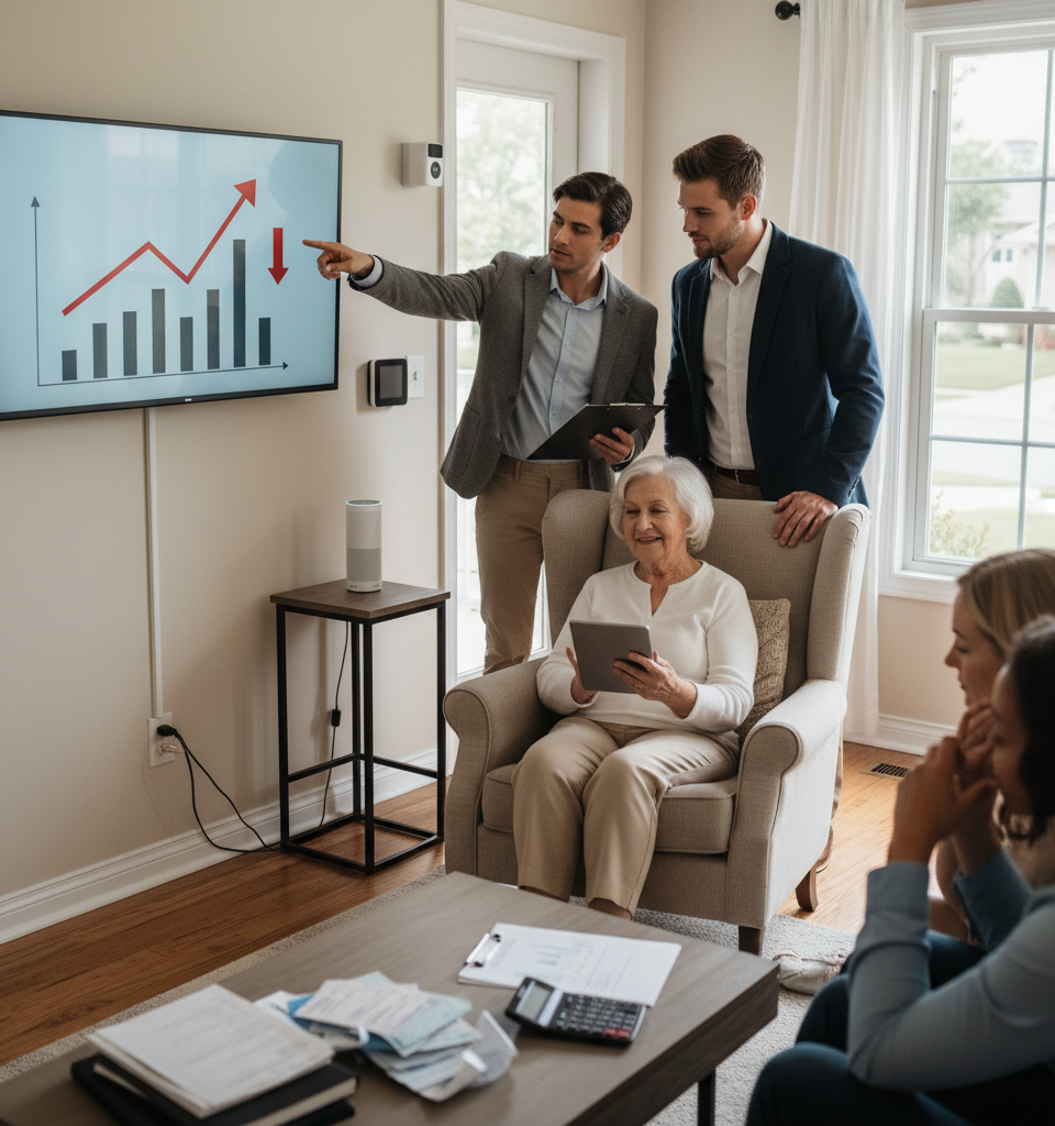 Smart Home Tech Powers Aging in Place Amidst Financing Hurdles — AI-generated illustration