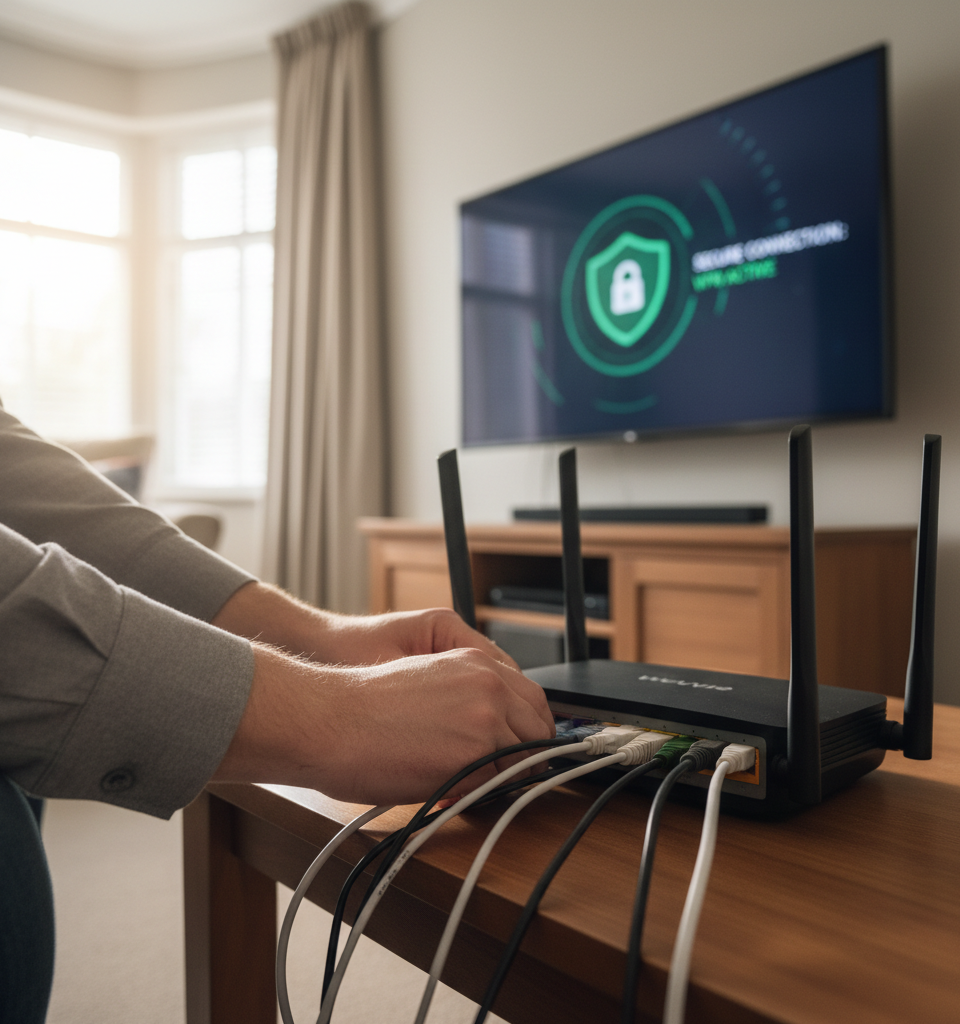 Smart TV Security: The Router-Based VPN Solution for Enhanced Network Protection — AI-generated illustration