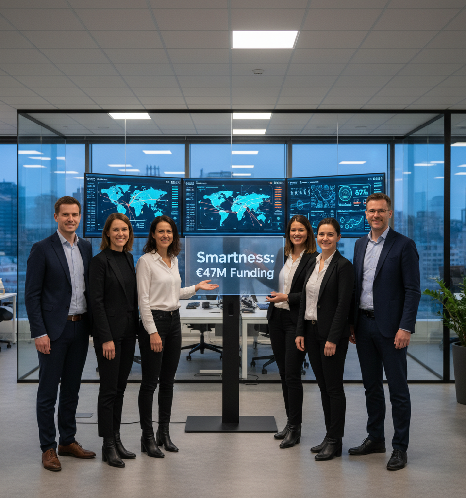 Smartness Secures Record €47M for AI Travel SaaS, Eyeing Global Expansion — AI-generated illustration