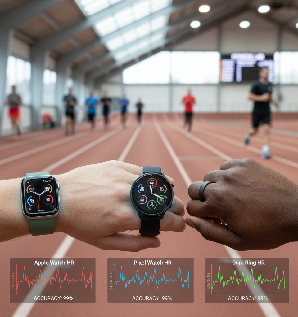 Smartwatch vs. Smart Ring: An Accuracy Showdown in Wearable Fitness Tracking — AI-generated illustration
