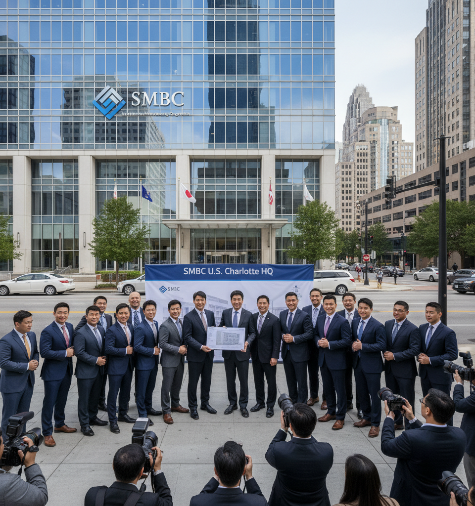 SMBC Establishes Second U.S. HQ in Charlotte with 200,000 SF Lease — AI-generated illustration