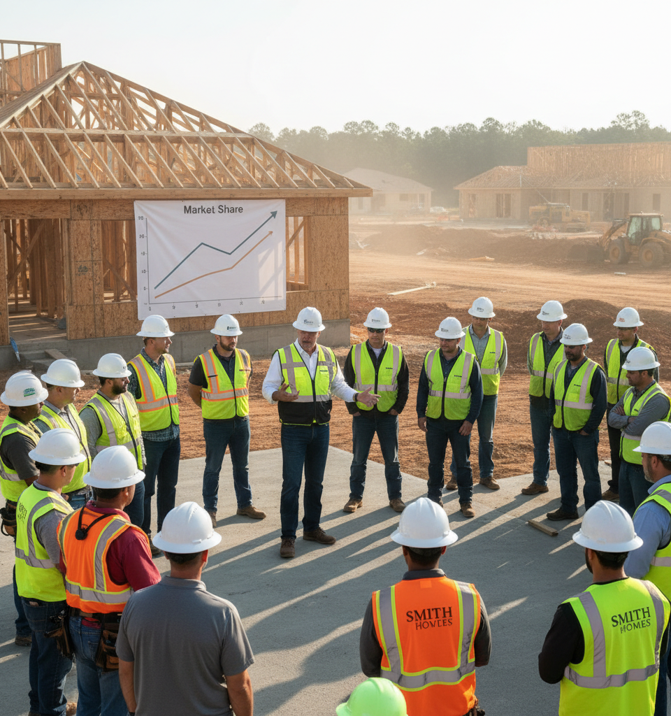 Smith Douglas Homes Prioritizes Market Share Over Margin Amidst Competitive Housing Landscape — AI-generated illustration
