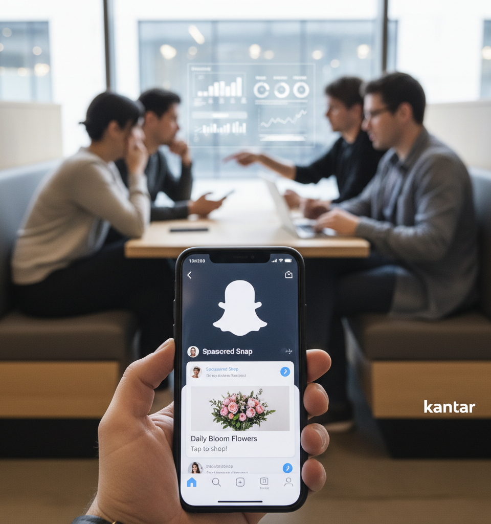 Snapchat Pioneers Chat Ads Amidst Social Media's Shift to Private Conversations — AI-generated illustration
