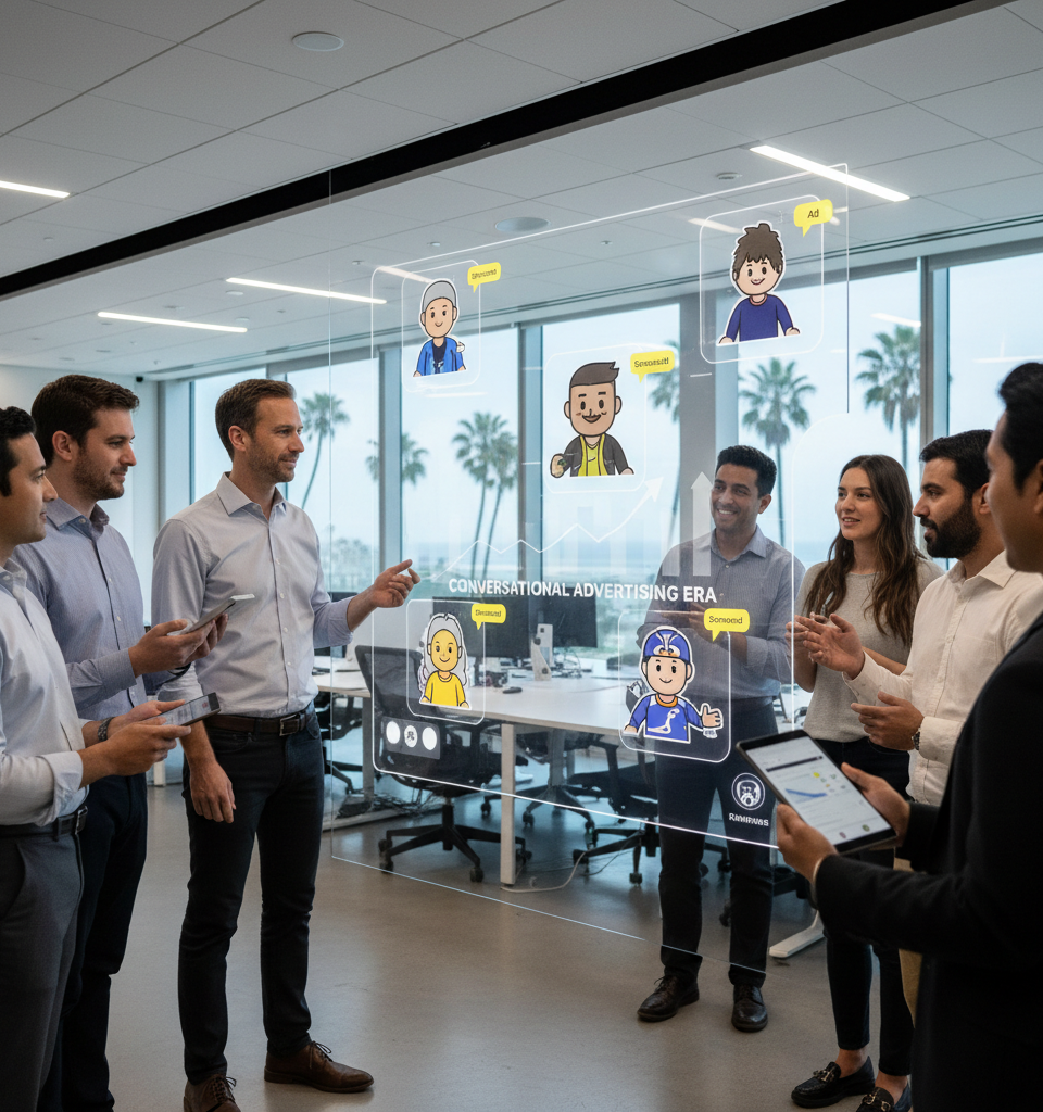Snapchat Rolls Out Sponsored AI Agents, Ushering In Conversational Advertising Era — AI-generated illustration