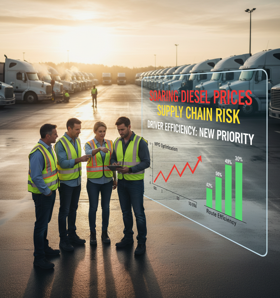 Soaring Diesel Prices Threaten Supply Chains: Why Driver Efficiency is the New Priority — AI-generated illustration