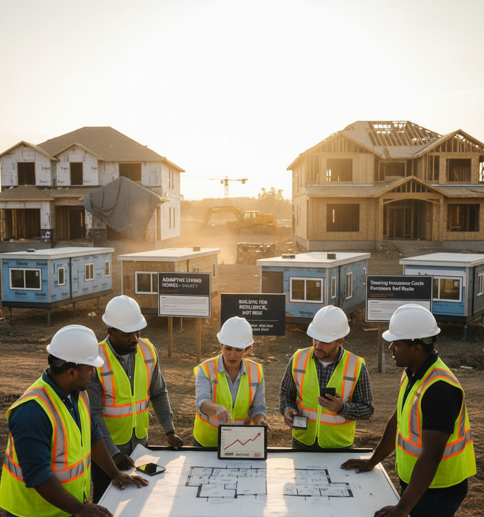 Soaring Insurance Costs Are Redefining Homebuying: Builders Adapt to New Norm — AI-generated illustration