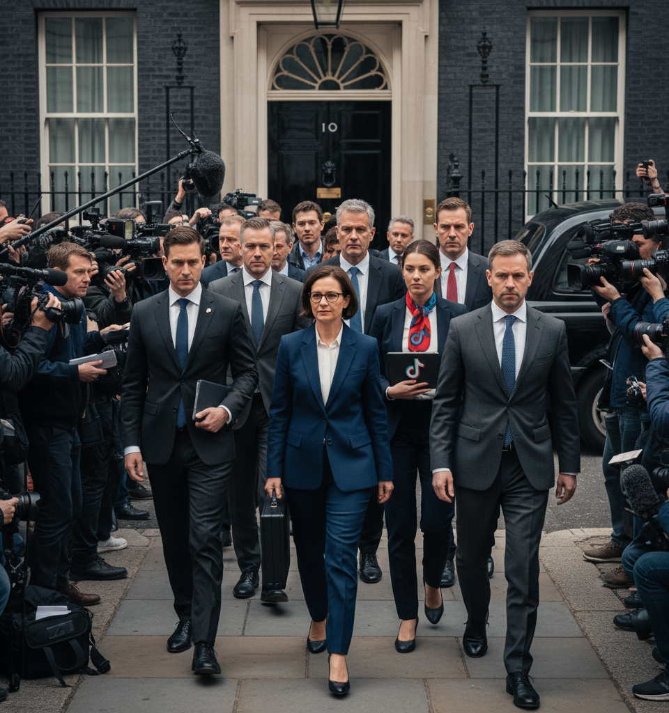 Social Media Giants Face Downing Street Scrutiny Over Child Safety Crisis — AI-generated illustration