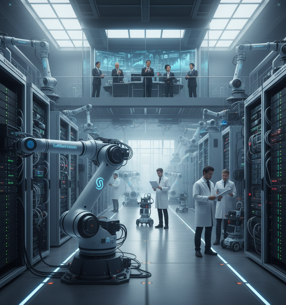 SoftBank Ignites Robotics Venture for AI Data Centers, Anticipates $100 Billion IPO — AI-generated illustration