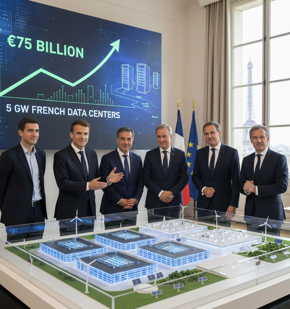 SoftBank Plans Up to €75 Billion Investment for 5 GW of French Data Centers — AI-generated illustration