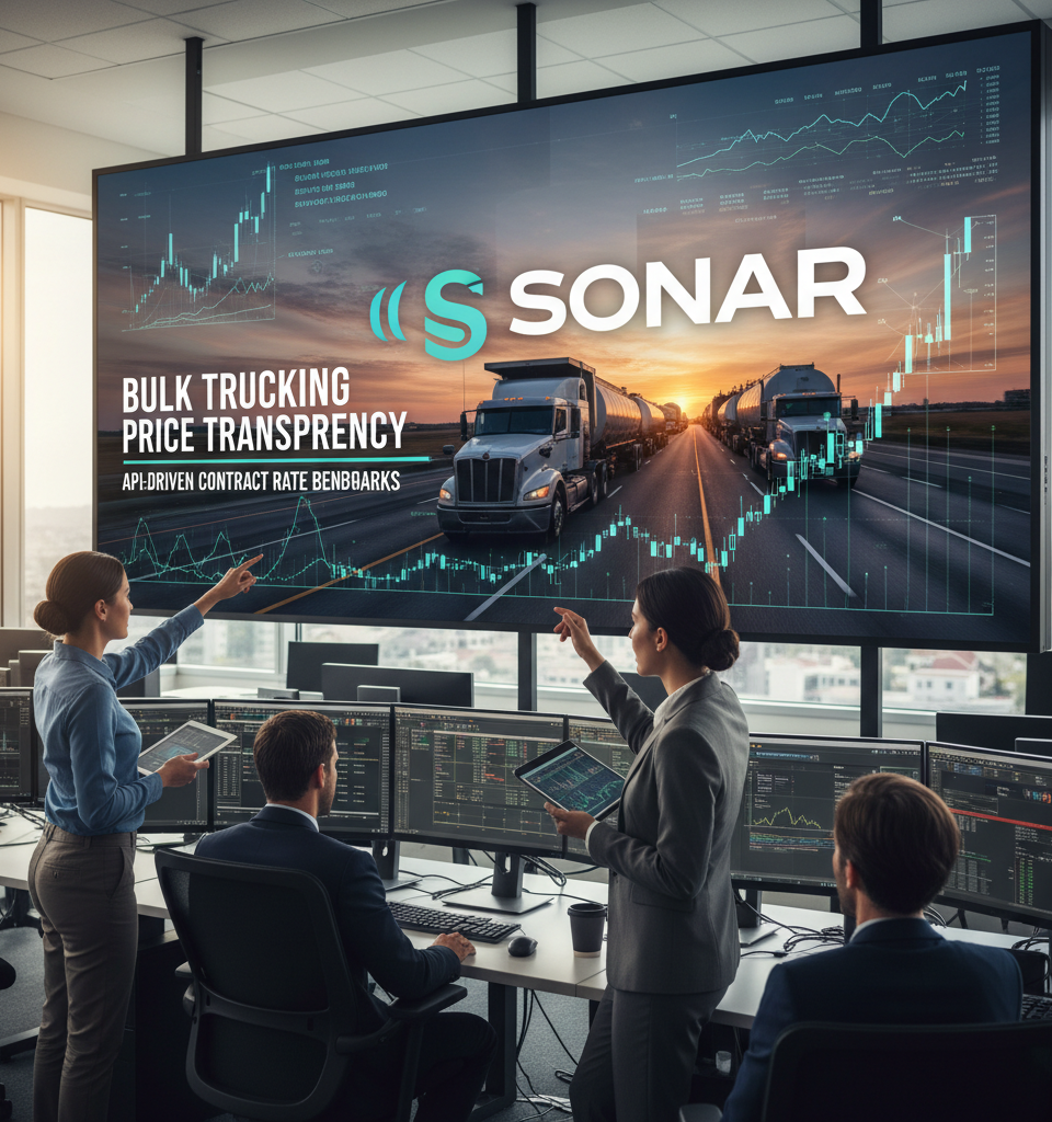 SONAR Unlocks Bulk Trucking Price Transparency with API-Driven Contract Rate Benchmarks — AI-generated illustration