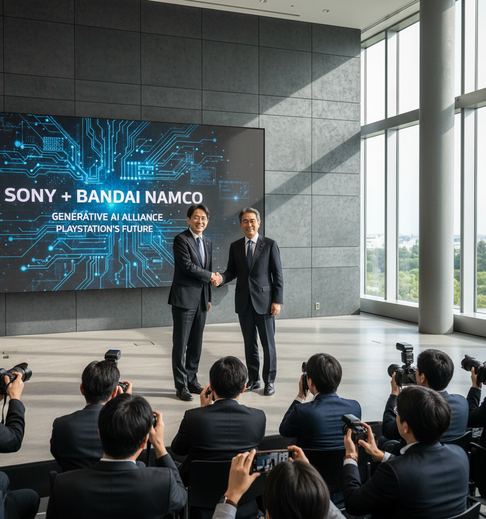 Sony and Bandai Namco Forge Generative AI Alliance, Eyeing PlayStation's Future — AI-generated illustration