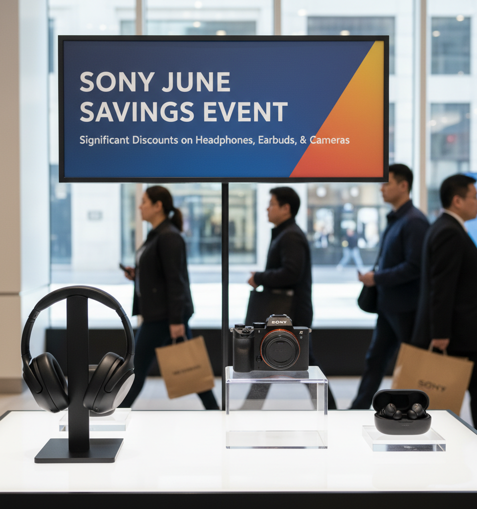 Sony Offers Significant Discounts on Headphones, Earbuds, and Cameras for June — AI-generated illustration
