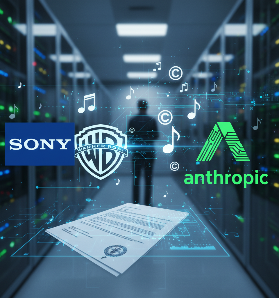 Sony, Warner Allege 'Thousands' of Copyright Infringements in Anthropic Lawsuit — AI-generated illustration