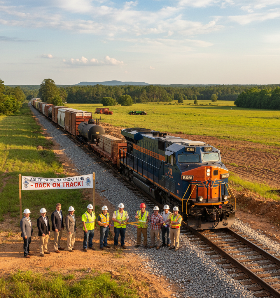 South Carolina Short Line Revives After Decade, Poised to Boost Regional Economy — AI-generated illustration