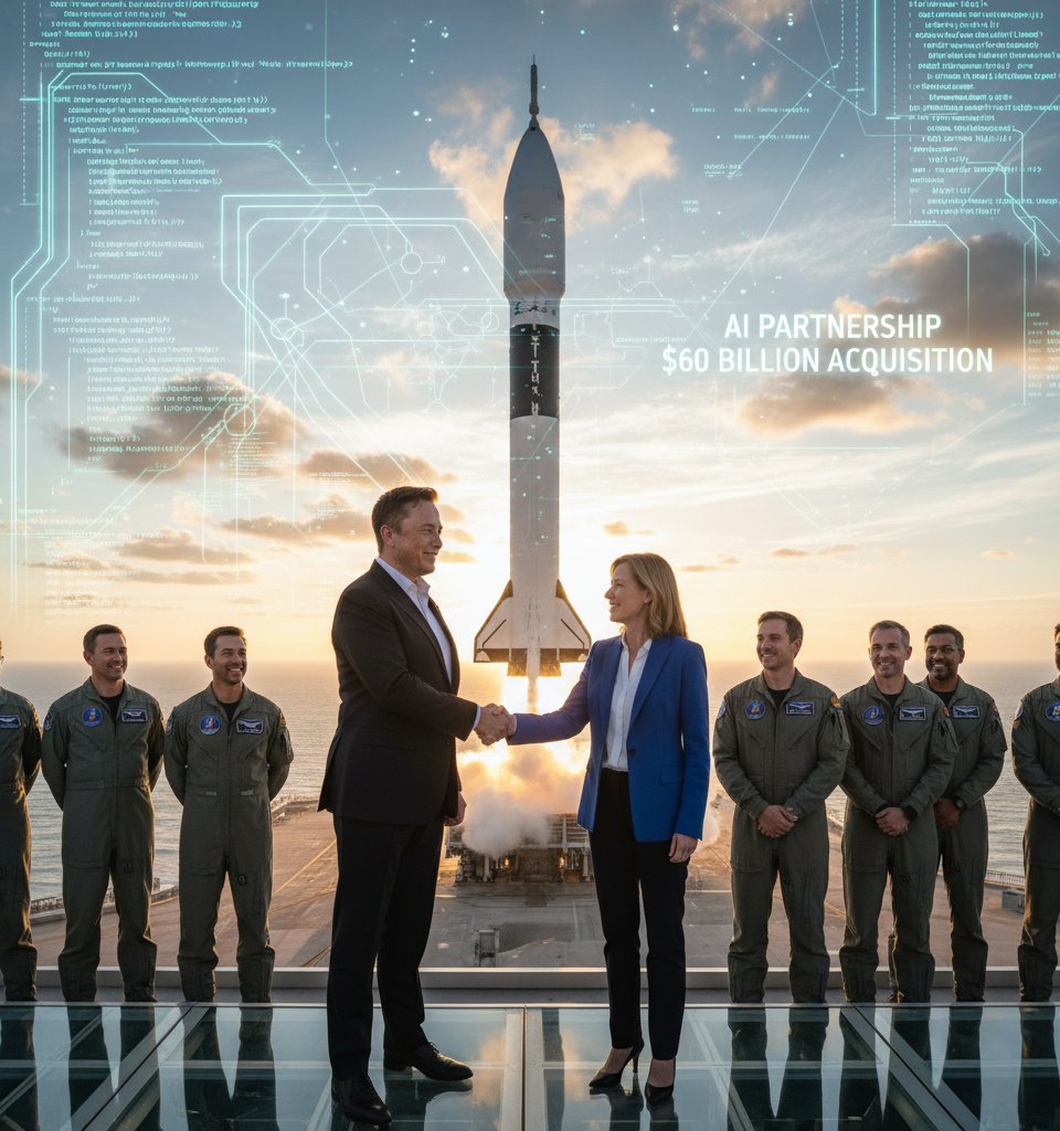 SpaceX and Cursor Forge AI Partnership, $60 Billion Acquisition Looms — AI-generated illustration