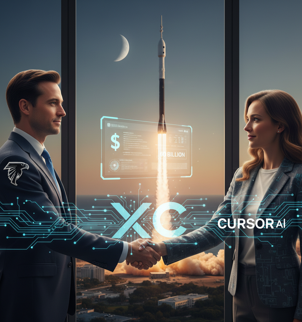 SpaceX Poised to Acquire AI Coding Firm Cursor in $60 Billion Deal — AI-generated illustration