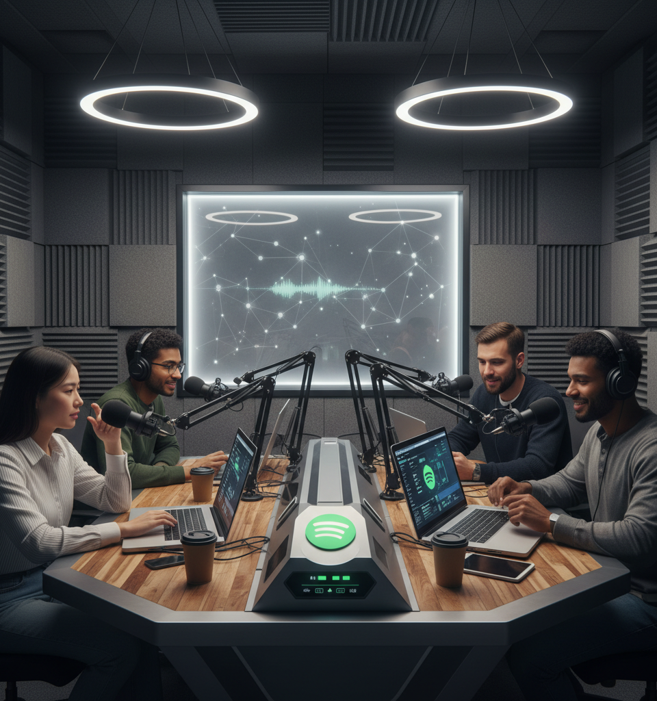Spotify Pivots to AI Audio: Unveils Plans to Host User-Generated AI Podcasts — AI-generated illustration