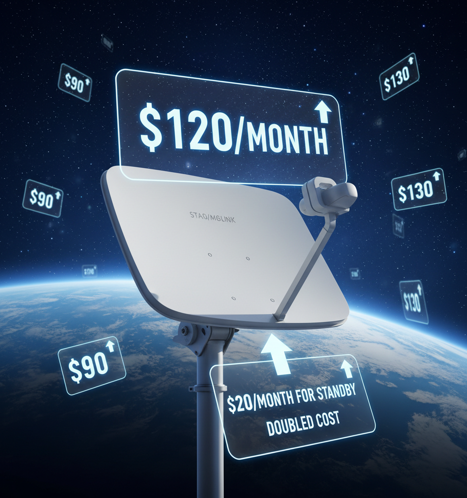 Starlink Hikes Prices Across All U.S. Consumer Plans, Doubling Standby Mode Cost — AI-generated illustration