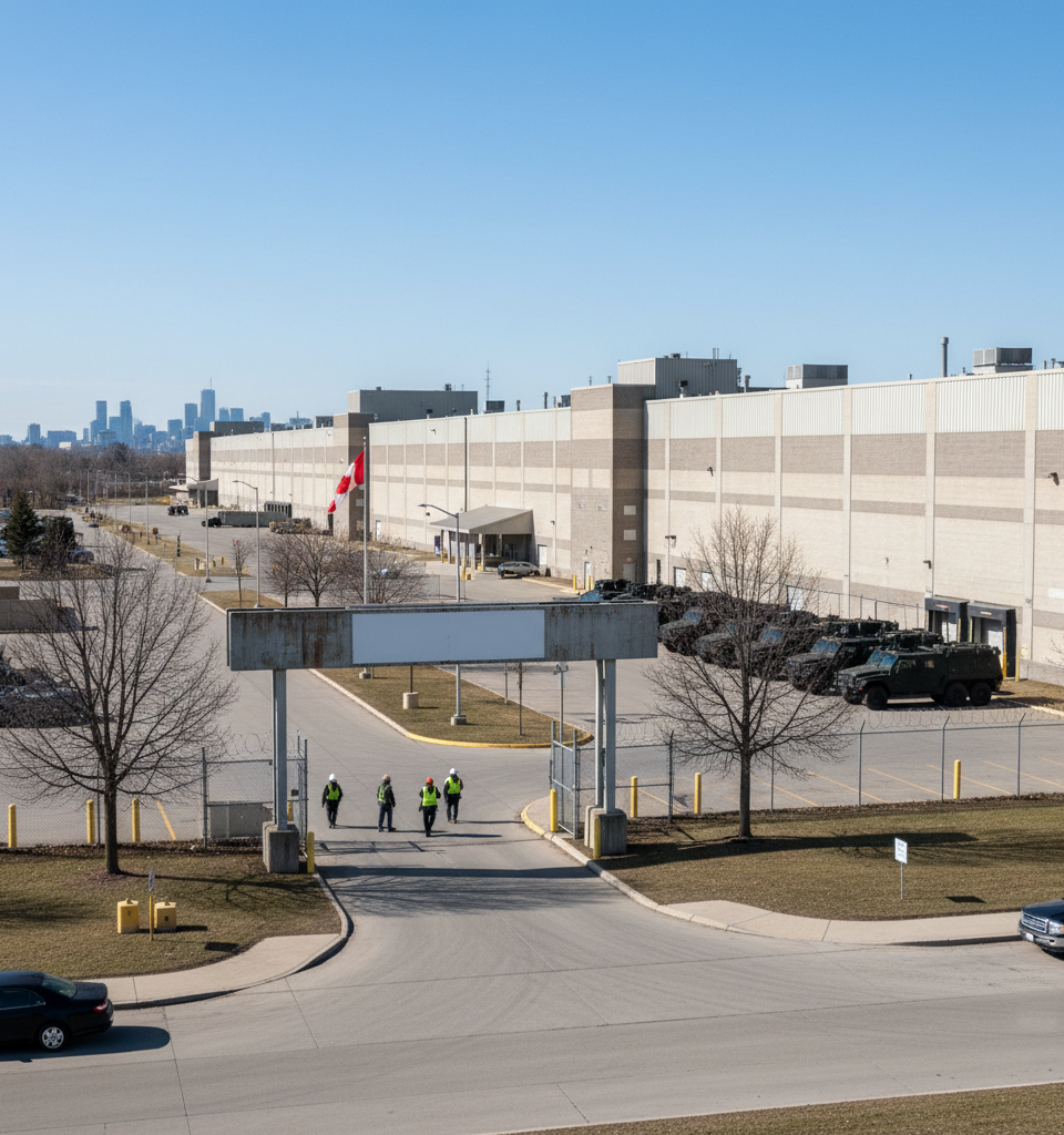 Stellantis Outlines Sale of Idled Brampton Plant to Armored Vehicle Manufacturer — AI-generated illustration