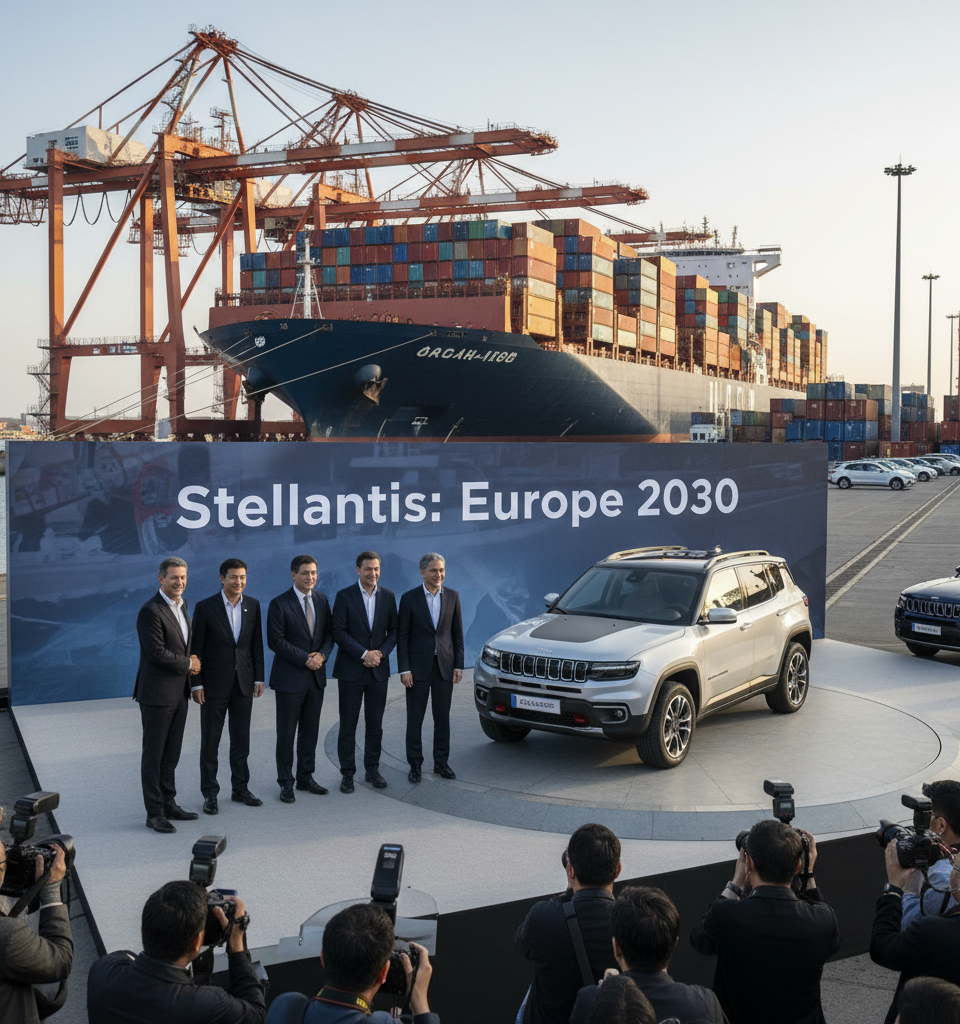 Stellantis to Introduce China-Made Jeep SUV in Europe by 2030 — AI-generated illustration