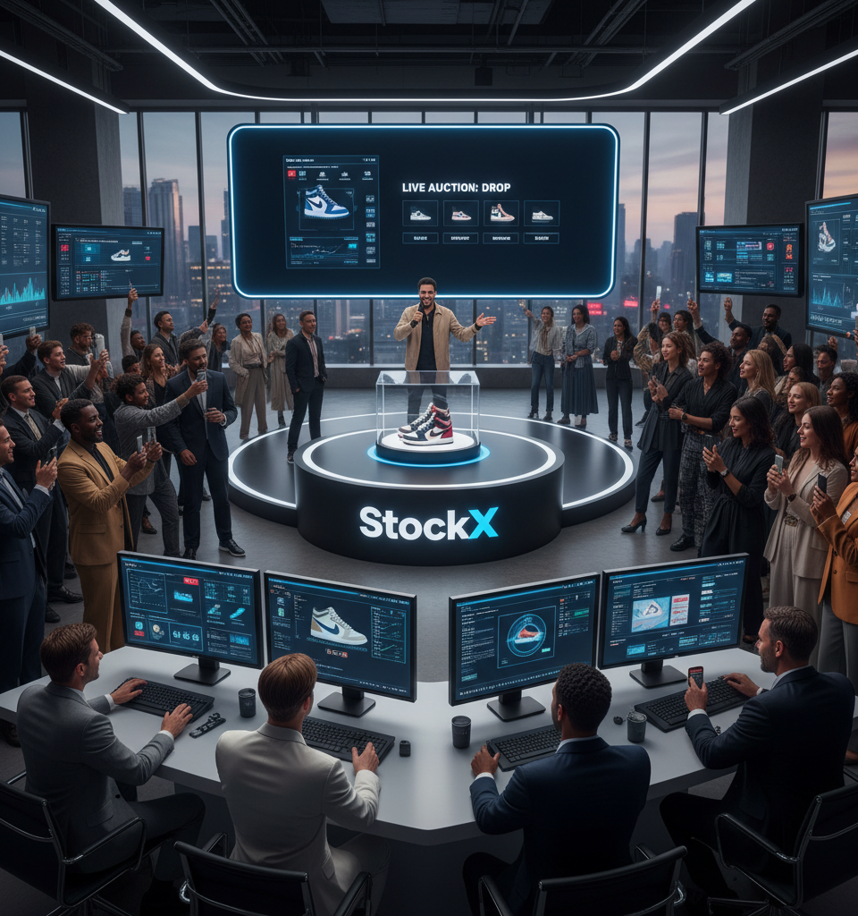 StockX to Introduce Live Shopping Experience with Auction Formats — AI-generated illustration
