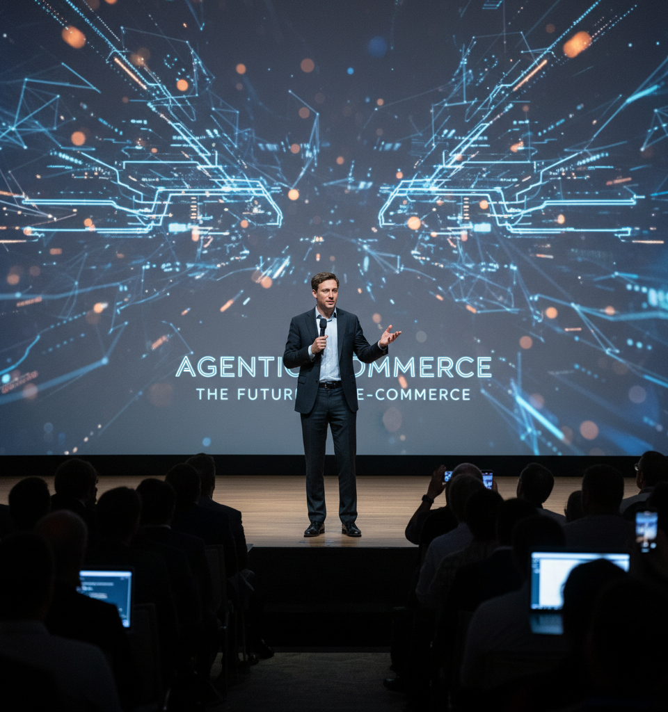 Stripe Co-founder John Collison Predicts E-commerce Revolution with 'Agentic Commerce' — AI-generated illustration
