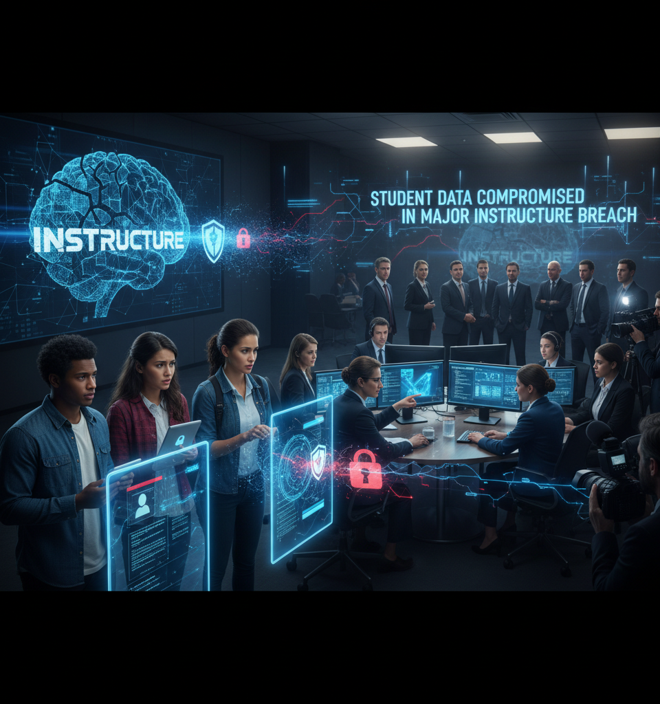 Student Data Compromised in Major Instructure Breach: Education Giant Faces Scrutiny — AI-generated illustration