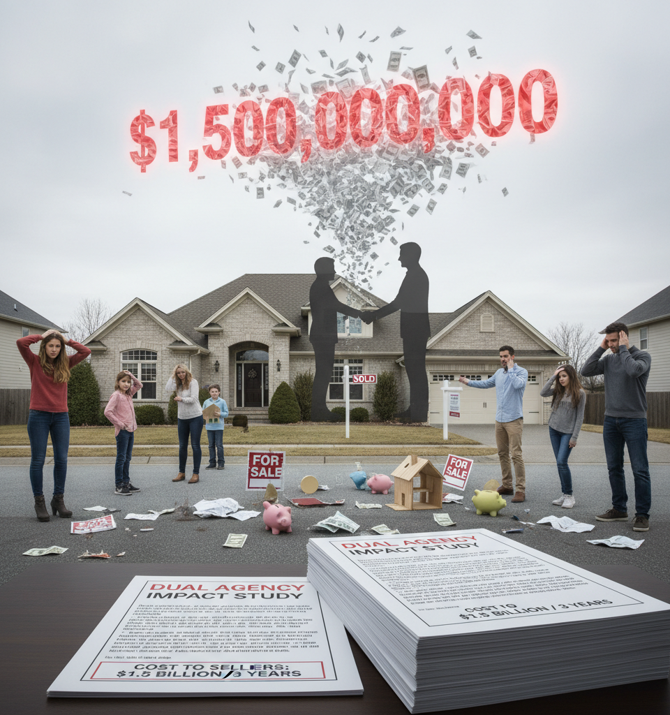 Study: Dual Agency Cost Home Sellers $1.5 Billion Over Three Years — AI-generated illustration