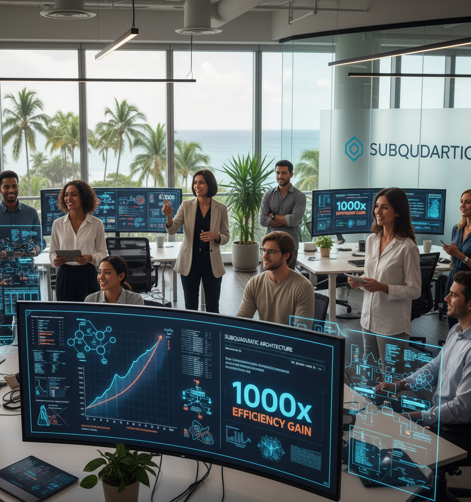 Subquadratic Claims 1,000x AI Efficiency Leap, Challenging LLM Paradigms — AI-generated illustration