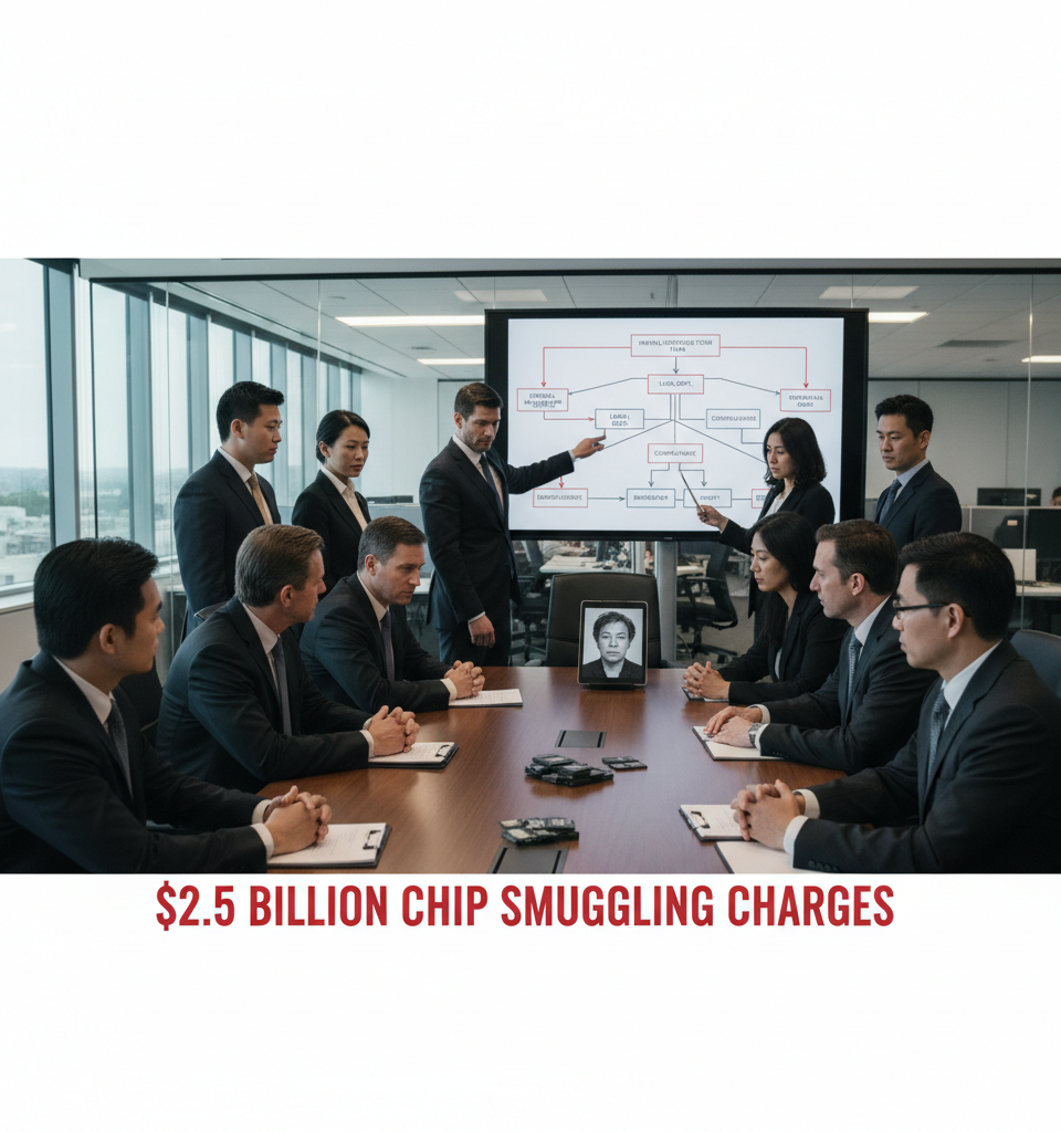 Supermicro launches internal probe after cofounder’s arrest on charges of $2.5 billion in chip smuggling — AI-generated illustration