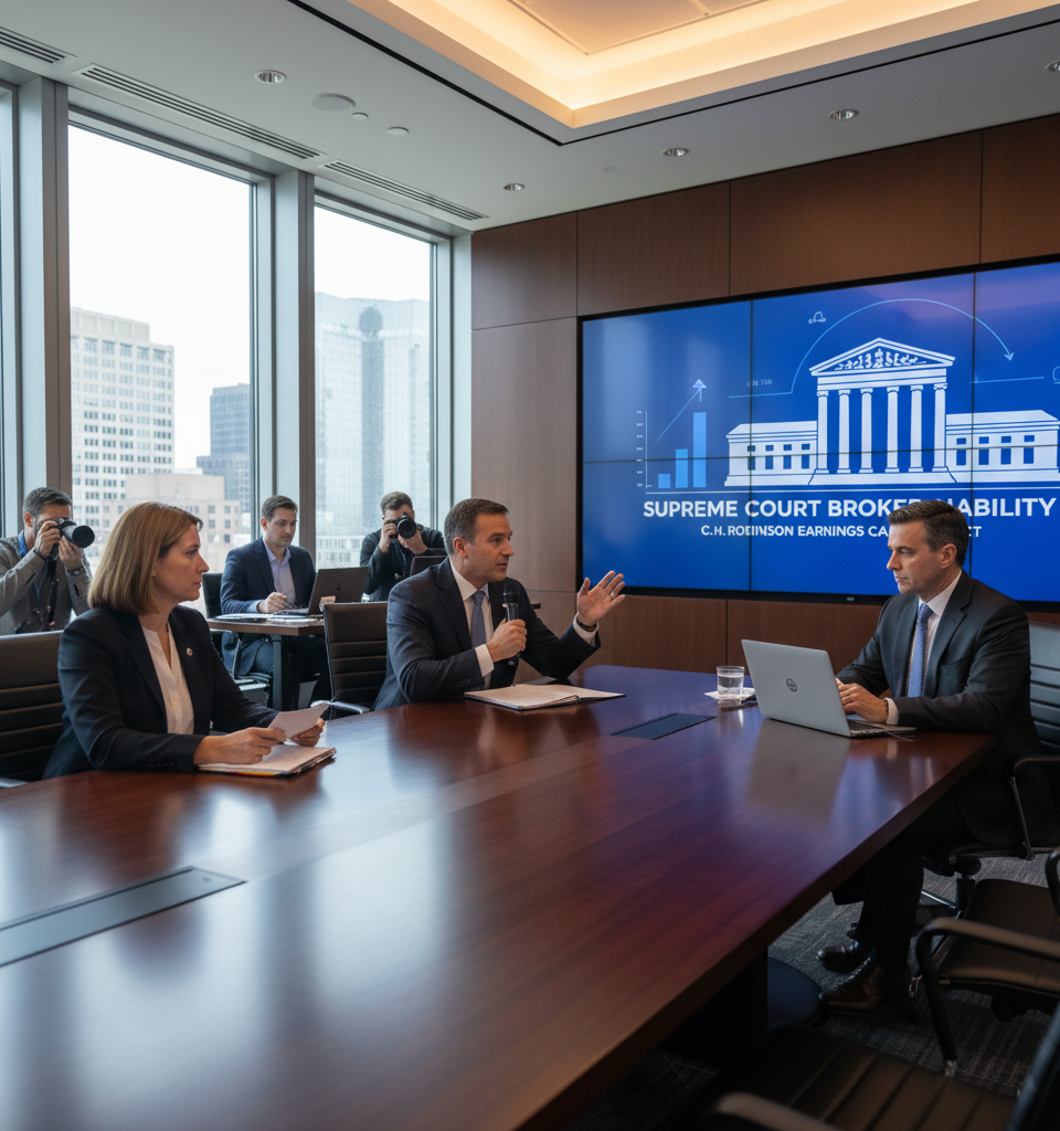 Supreme Court Broker Liability Case Dominates C.H. Robinson Earnings Call — AI-generated illustration