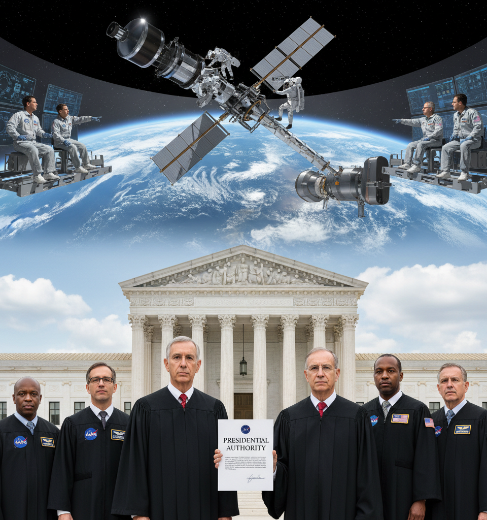 Supreme Court Expands Presidential Power Amidst NASA's Space Telescope Rescue Plans — AI-generated illustration