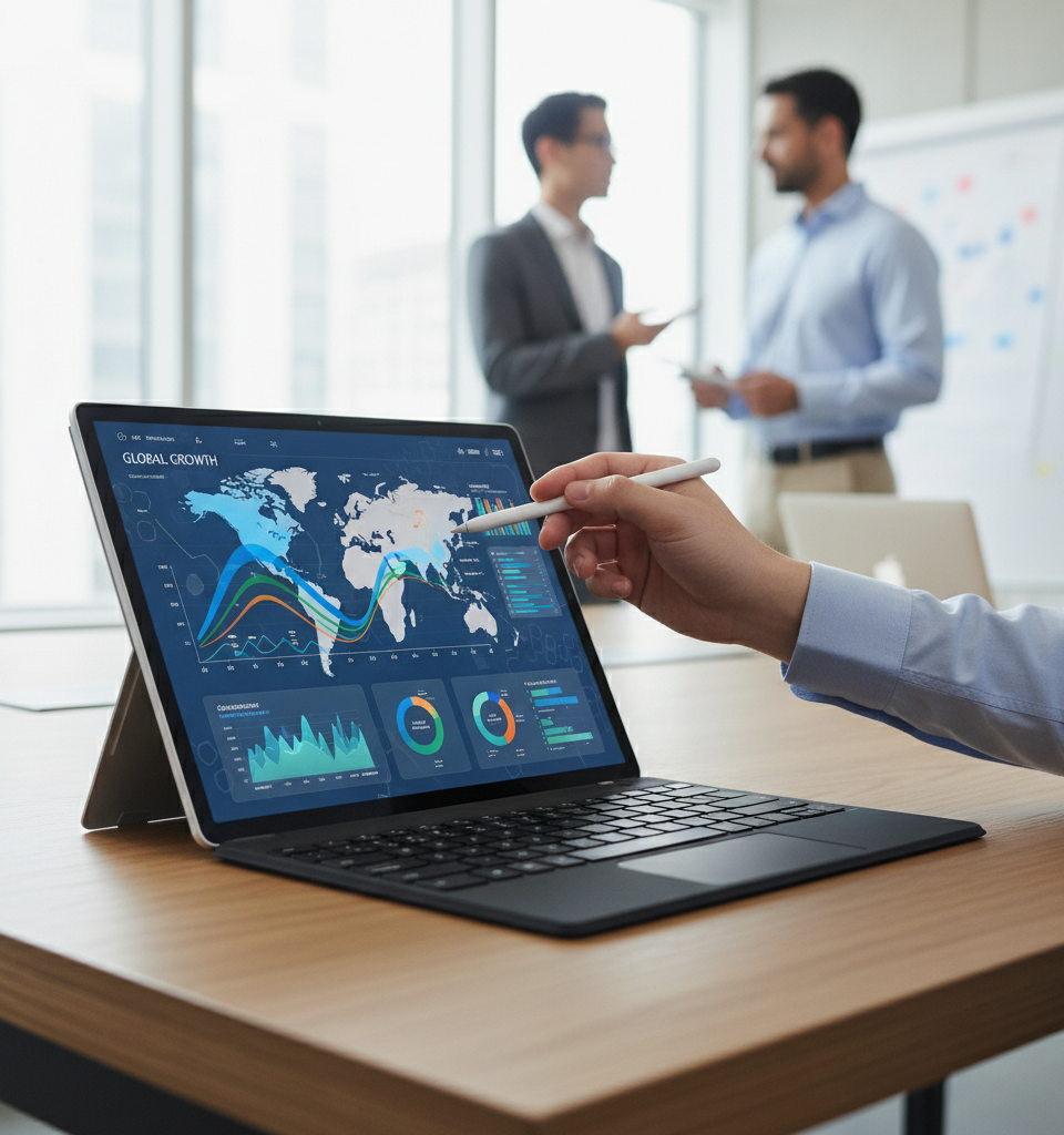 Surface Pro with 5G: Microsoft's Most Complete Business 2-in-1 Yet, Initial Review Suggests — AI-generated illustration