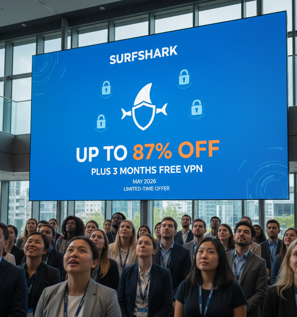 Surfshark Offers Steep Discounts: Up to 87% Off and 3 Months Free VPN in May 2026 — AI-generated illustration