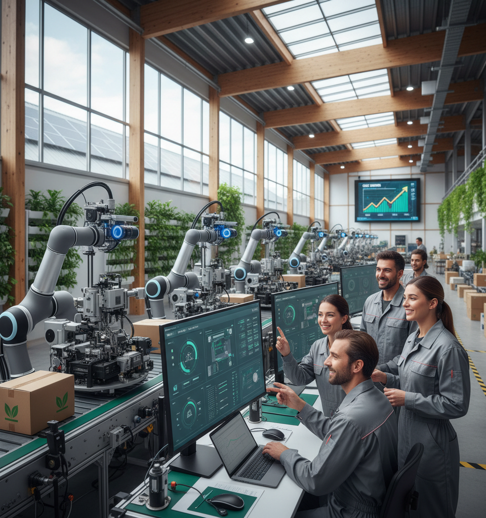 Sustainable Manufacturing Practices Drive Cost Savings and Market Share — AI-generated illustration
