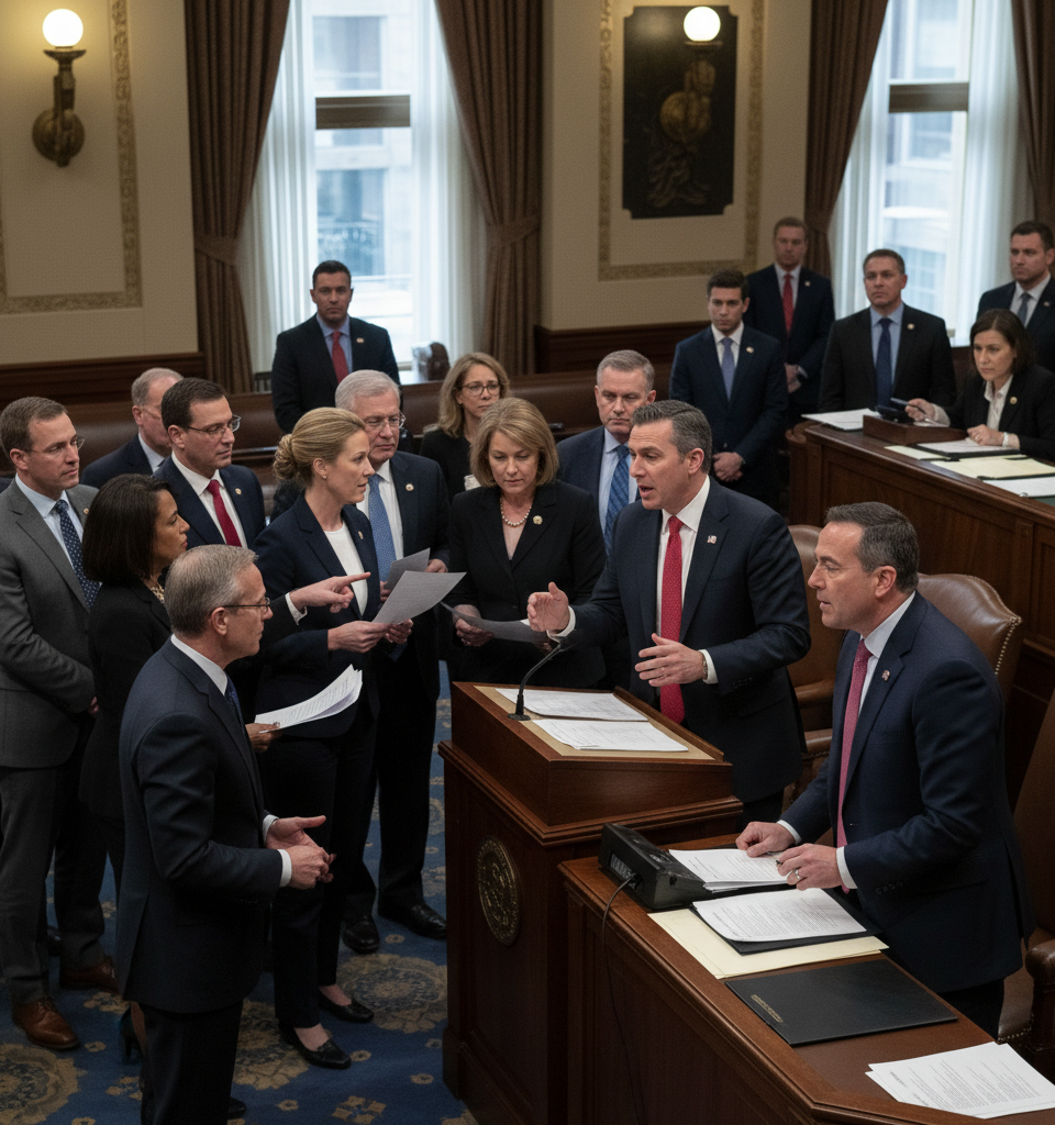 Swalwell Expulsion Bid Ignites Bipartisan House Removal Debate, Setting Precedent for Future — AI-generated illustration