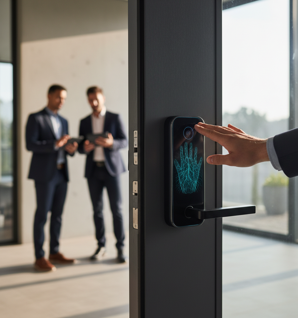 SwitchBot Lock Vision Pro: Palm-Vein Tech Elevates Smart Home Security — AI-generated illustration