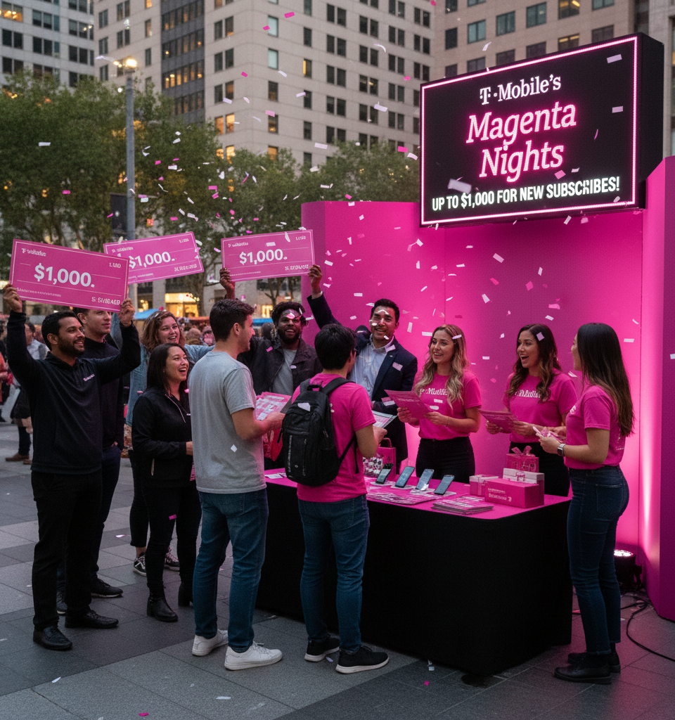 T-Mobile's 'Magenta Nights' Promotion Could Offer Up to $1,000 for New Subscribers — AI-generated illustration