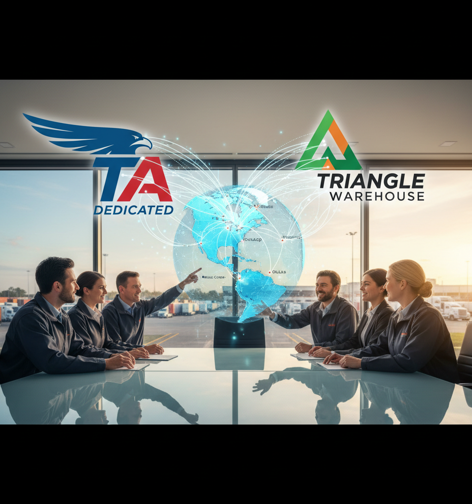 TA Dedicated Acquires Triangle Warehouse, Bolstering TFI's North American Logistics Footprint — AI-generated illustration